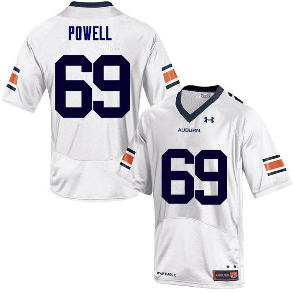 Auburn Tigers Men's Ike Powell #69 White Under Armour Stitched College NCAA Authentic Football Jersey LBH3674FU